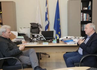 Συνάντηση του Δημάρχου Ηρακλείου Αλέξη Καλοκαιρινού με τον Πρόεδρο του ΟΑΣΠ, Καθηγητή Ευθύμιο Λέκκα στη Λότζια (βίντεο)