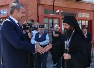 Άφιξη Κυριάκου Μητσοτάκη στις Καρυές