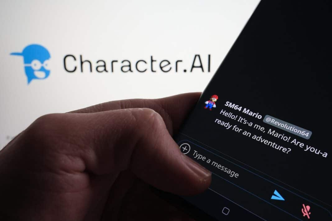 Character,Ai,Chatbot,Example,Seen,On,Smartphone,Screen.,Blurred,Character.ai