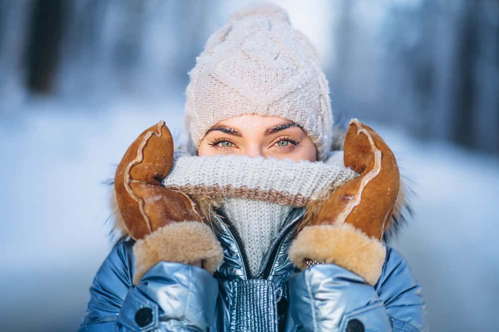 Portrait,Of,Young,Woman,In,Winter,Jacket,Standing,In,Winter