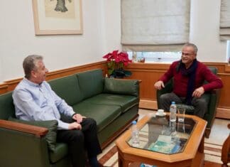 Στρατηγικοί άξονες ανάπτυξης και υποδομών στο επίκεντρο της συνάντησης Σταύρου Αρναουτάκη και Γιάννη Μαλανδράκη