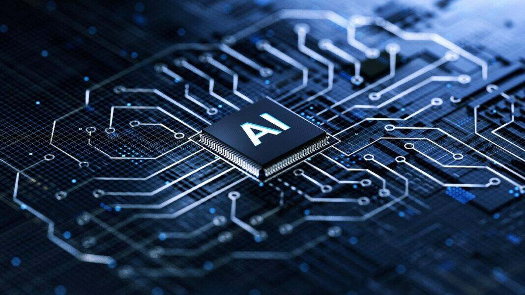 Ai,Chip,On,A,Circuit,Board.,Symbolizes,Technological,Advancement,And