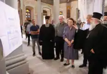 Αυτοψία και επιθεώρηση των εργασιών στον Άγιο Μηνά από την Υπουργό Πολιτισμού , τον Αρχιεπίσκοπο Κρήτης και τον Περιφερειάρχη (βίντεο)