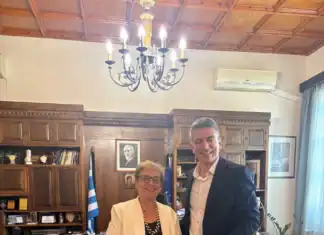 Εθιμοτυπική επίσκεψη του Προέδρου του Ελληνικού Κτηματολογίου στην Αντιπεριφερειάρχη Ρεθύμνου Μ. Λιονή