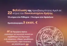 3 εκατ. ευρώ για τη βελτίωση της προσβασιμότητας ΑμεΑ – Σε 22 κτίρια του Πανεπιστημίου Κρήτης
